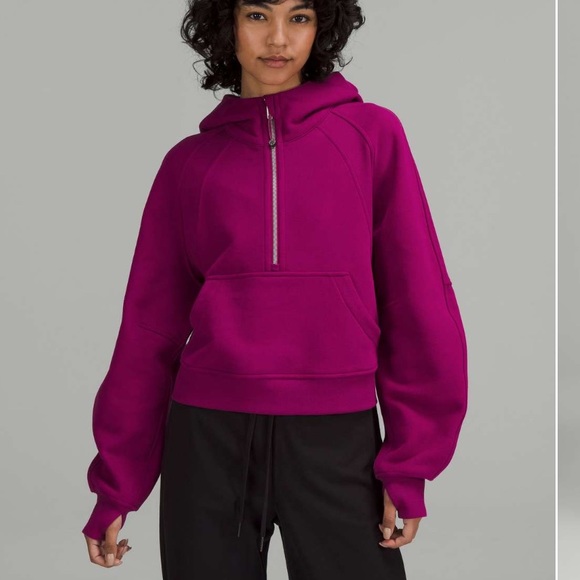 lululemon athletica Tops - Lululemon Scuba Oversized Half-Zip Hoodie XL/XXL Magenta Purple
